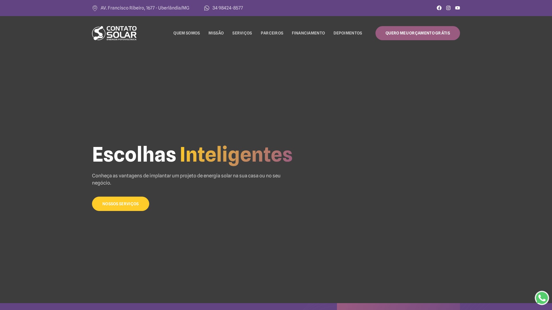 Preview do site Contato Solar